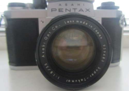 Pentax SV 35mm Camera-Super Takumar f1.8/55mm Lens(clean) Incl Top Mount Pentax Meter and Hoya Filt.