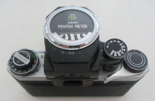 Pentax SV 35mm Camera-Super Takumar f1.8/55mm Lens(clean) Incl Top Mount Pentax Meter and Hoya Filt.