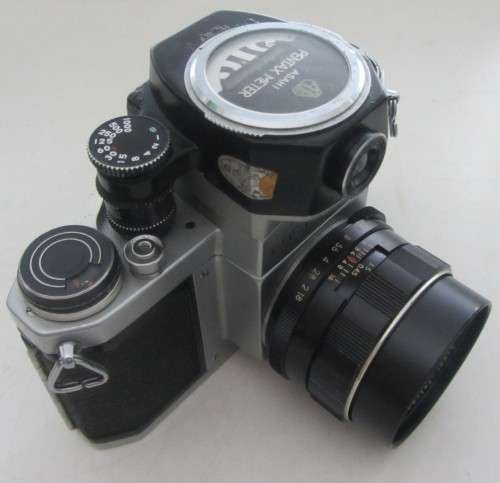 Pentax SV 35mm Camera-Super Takumar f1.8/55mm Lens(clean) Incl Top Mount Pentax Meter and Hoya Filt.