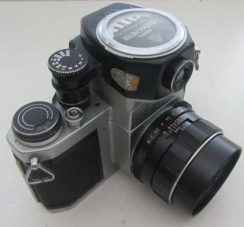 Pentax SV 35mm Camera-Super Takumar f1.8/55mm Lens(clean) Incl Top Mount Pentax Meter and Hoya Filt.