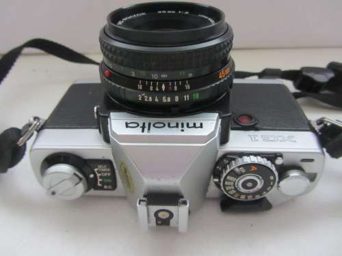 Minolta XG-1 S.L.R. Camera-Minolta MD 45mm 1:2 Lens(clean) Working-Looking in very Good Condition.