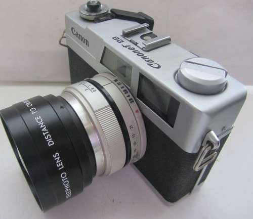 Camon Canonet 28 35mm Rangefinder Camera 40mm 1:2.8 Canon Lens Plus Hiroxer Tele Distance+Wide Angle