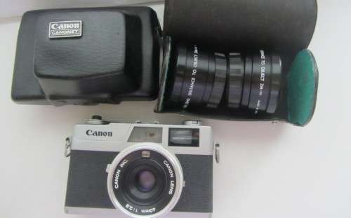 Camon Canonet 28 35mm Rangefinder Camera 40mm 1:2.8 Canon Lens Plus Hiroxer Tele Distance+Wide Angle