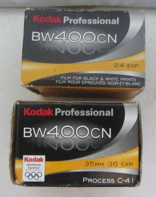 Kodak Professional BW 400 CN Films-Two 1x 24exp 1x 36exp-Outdated-Sealed.