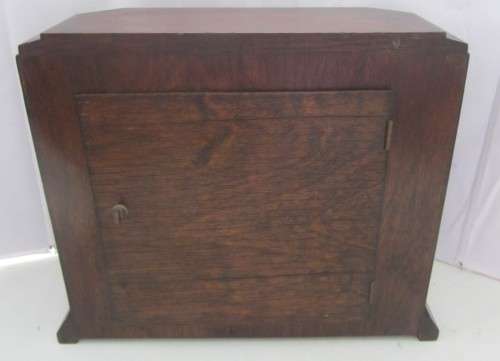 Mantel Clock-Oak Cased-26cm Long/12.5cm Wide/22cm High. With Pendulum-No Key-Not Tested