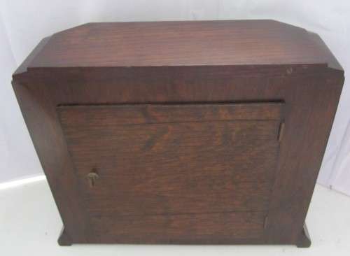 Mantel Clock-Oak Cased-26cm Long/12.5cm Wide/22cm High. With Pendulum-No Key-Not Tested