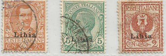 Libya Italian Colony 1912 SG 2,SG 3, SG 7 SG2 is MH