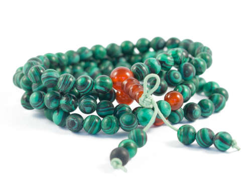 Man-made Malachite 108 Beads Prayer Mala