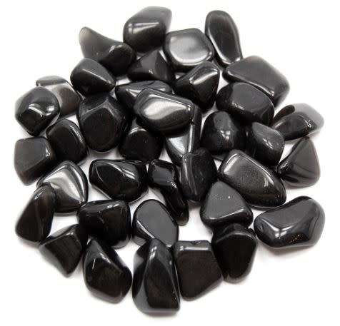 Polished Black Obsidian Tumbled Stones 1KG