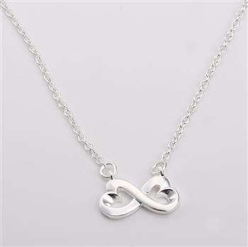 Sterling Silver Plain Infinity Heart Necklace