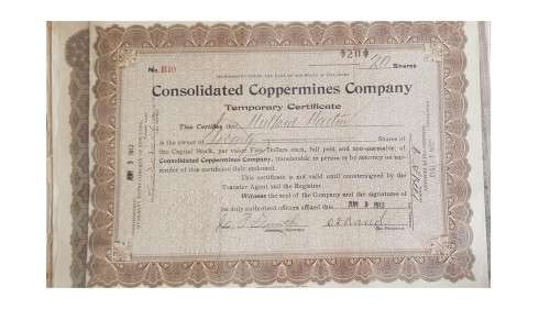 1913 stock document.