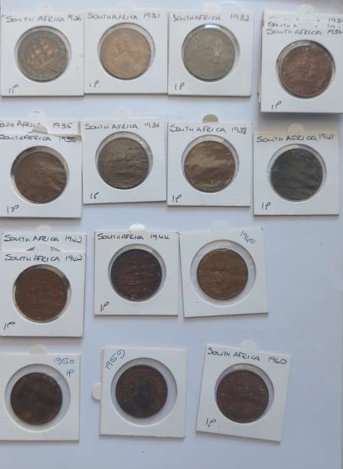 18 x South African Penny 1926- 1960