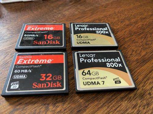 4 X Lexar  & SanDisk  CF Memory CARDS