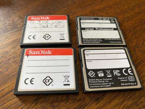 4 X Lexar  & SanDisk  CF Memory CARDS