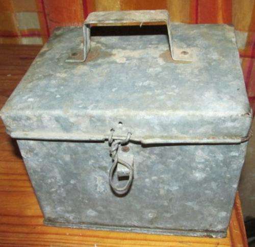 Small Vintage Galvanised Tin Box