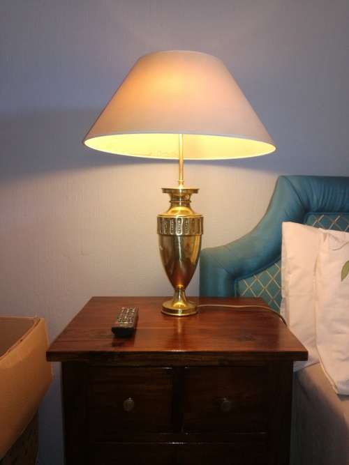 2 X solid brass table lamps