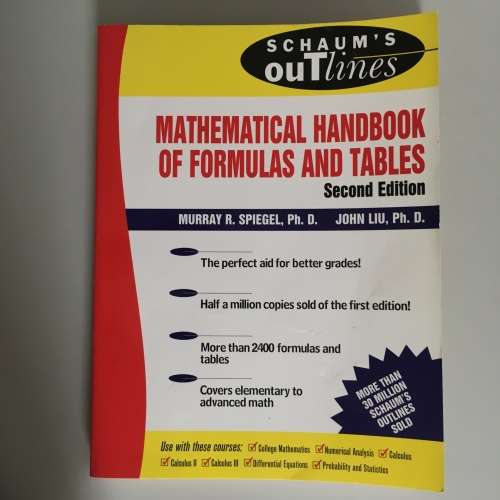 Mathematical Handbook of Formulas and Tables (2nd Edition)