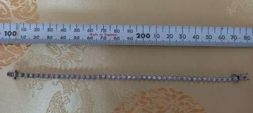 STUNNING TENNIS BRACELET SET WITH ROUND WHITE CZ IN STERLING SILVER