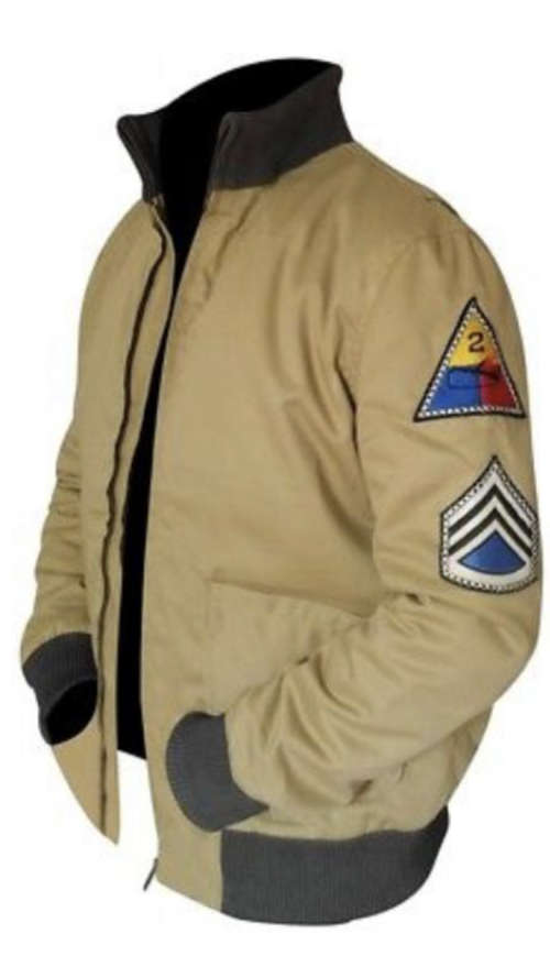 Fury Brad Pitt Tanker Style WWII US military Khaki real cotton jacket