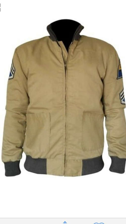 Fury Brad Pitt Tanker Style WWII US military Khaki real cotton jacket