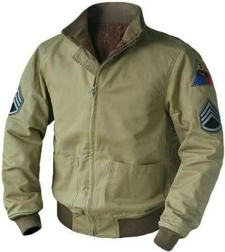 Brad Pitt Fury Tanker WW2 US Army Military Pilot Bomber Cotton Jacket For Men