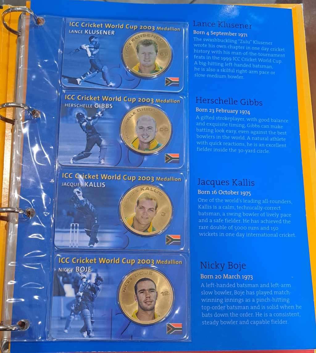 2003 ICC Cricket World Cup Medallion Collection (Complete set)