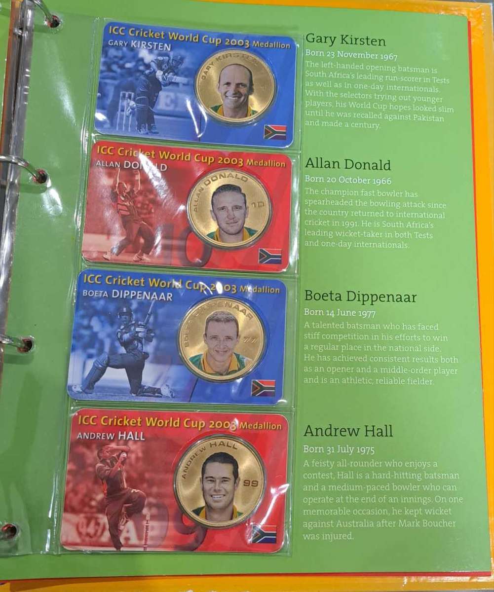 2003 ICC Cricket World Cup Medallion Collection (Complete set)