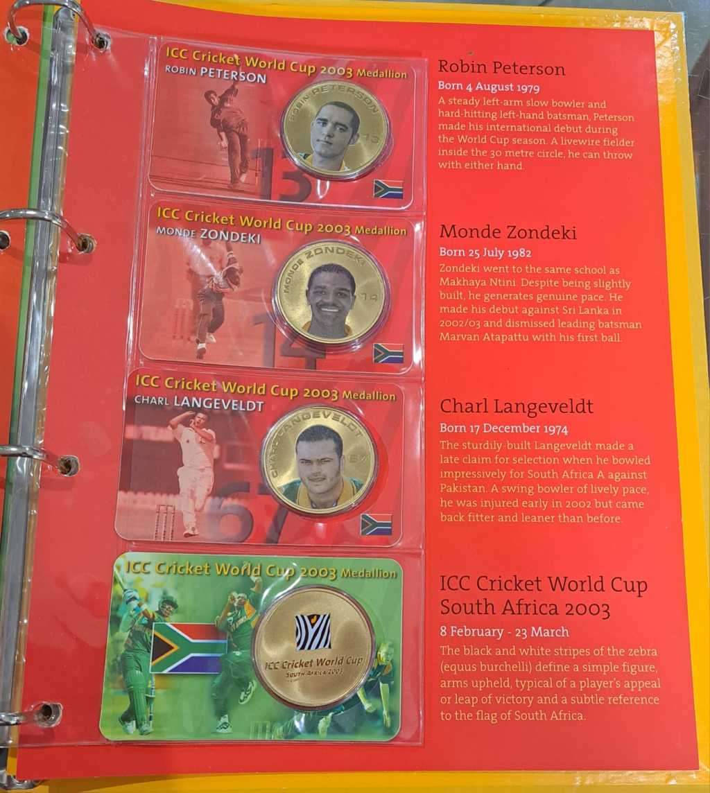 2003 ICC Cricket World Cup Medallion Collection (Complete set)