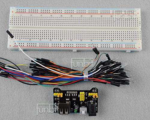 830 Tie Points Breadboard + 65pc Jumper Wires & Power Module Combo