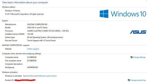 ASUS 27" AIO Desktop i5-4440S 2.8Ghz 16GB Memory 1TB HDD