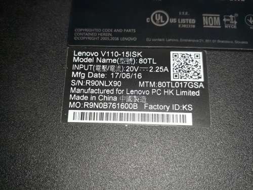 Lenovo V110-15ISK 15" Laptop