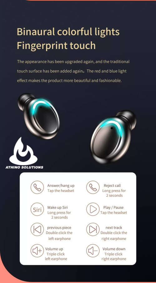 Wireless Earbud with smallest charging Case, Not Cumbersome to Carry