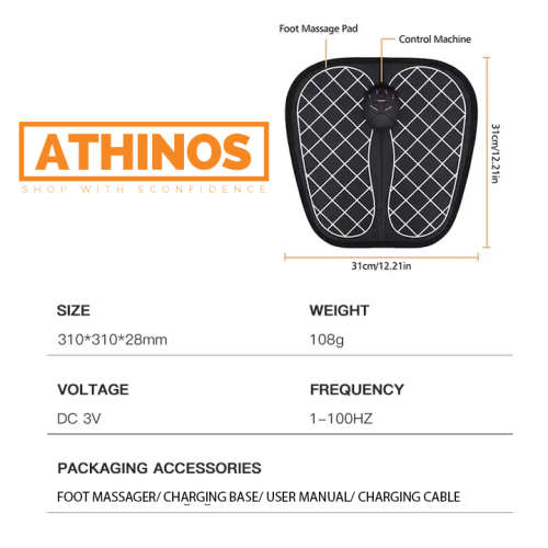 Foot Massager - Muscle Stimulator Electric Vibrating Ems Foot Massager