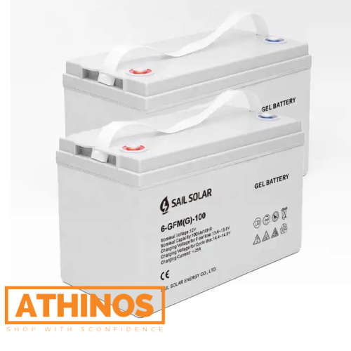 Set of Two: 12V 100AH Deep Cycle Solar Gel Battery