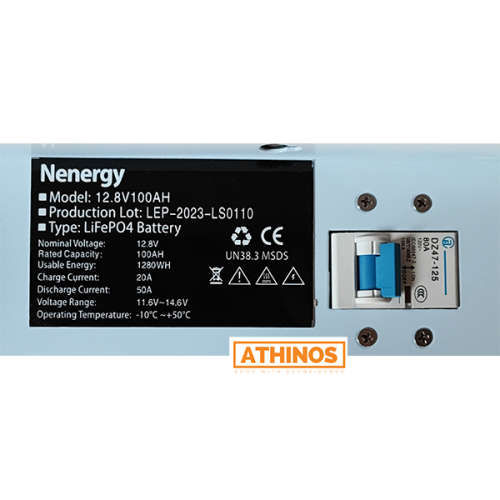 Nenergy 1.28KWh 12V Lithium-ion LiFePo4 Battery 100Ah