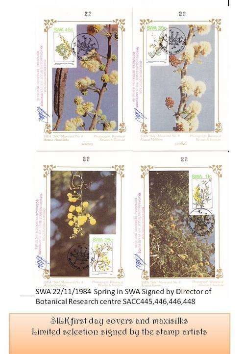 Maxisilk cards 4 SWA Spring in SWA signed by director of botanical research
