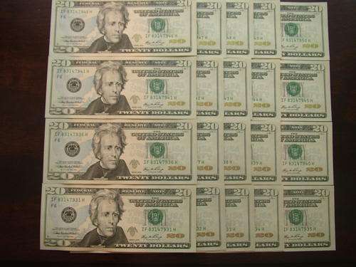 WOW 20x unc 20$ DOLLAR NOTES 2006 series