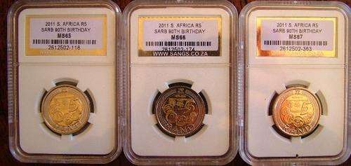 set MS  65 66 67  2011 MADIBA SET COINS /SANGS//