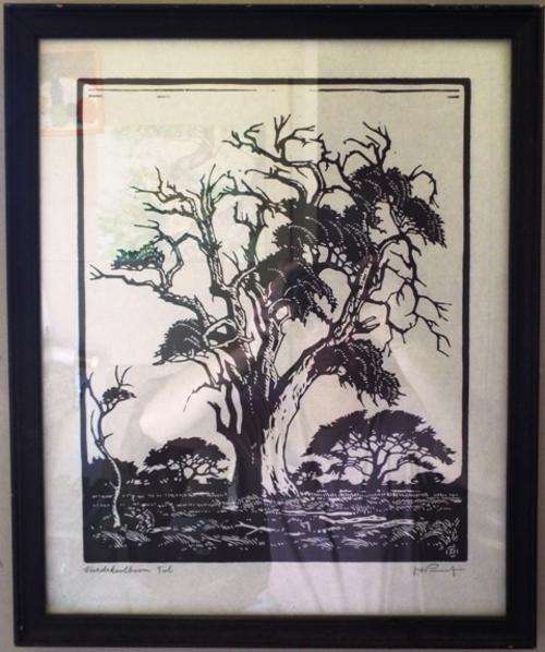 J H PIERNEEF ,,HARDEKOOLBOOM    ,,,LINOCUT ....RARE ART