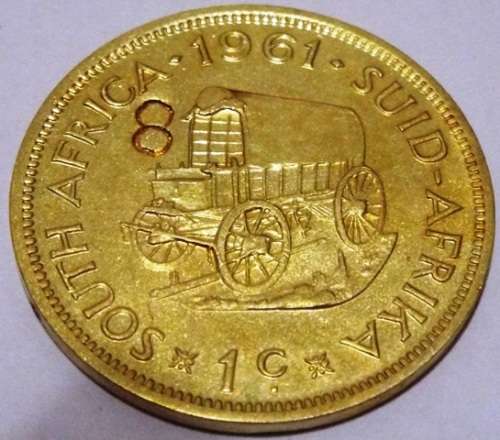 NICE 1961 CENT WITH PUNCH MARK 8