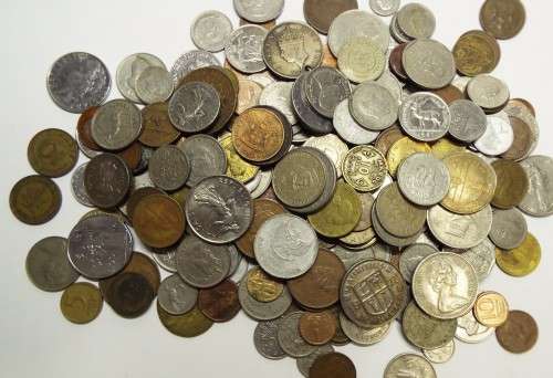 lot 4 ,,,,,,1kg world coins UNSORTED COINS