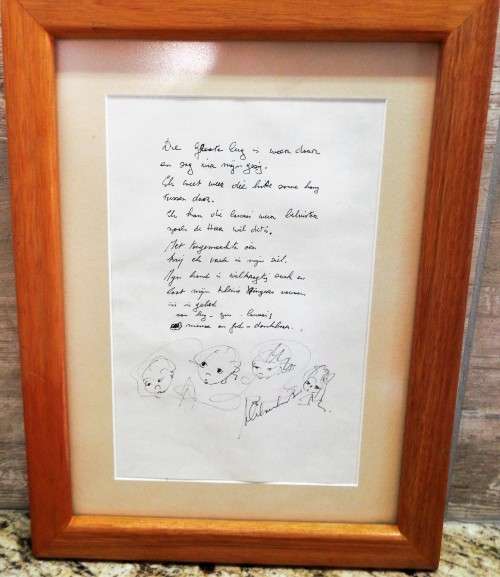 NICE  ART   FROM  FRANS CLAERHOUT ,,,,, a real Claerhout pic in his own hand writing  .