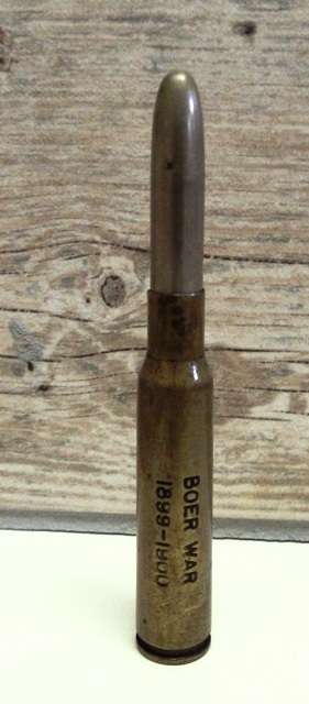 VINTAGE COLLECTABLE SHELL CASING PENCIL HOLDER - COMMEMORATING THE BOER WAR