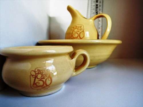 pragtige 3 stuk groot trek porselein stelletjie