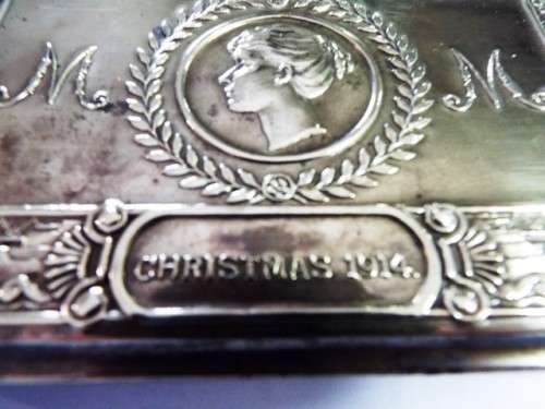 Christmas 1914...RARE Brass Tin IN NICE CONDITION