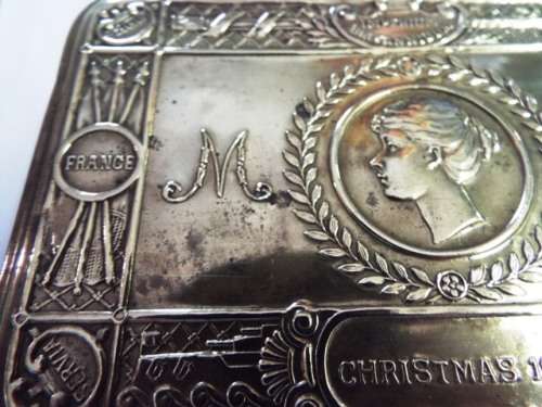 Christmas 1914...RARE Brass Tin IN NICE CONDITION