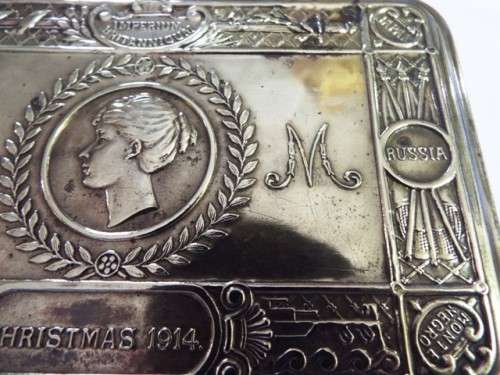 Christmas 1914...RARE Brass Tin IN NICE CONDITION