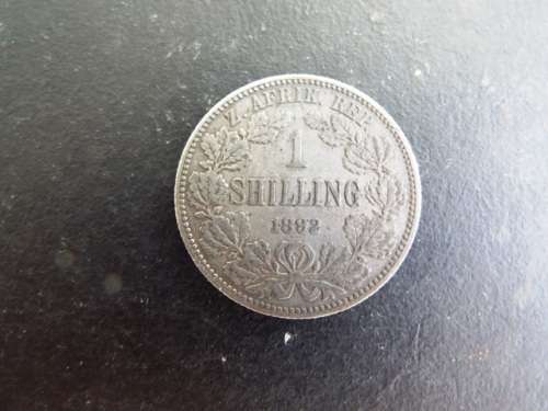 1892 zar  shilling silver coin