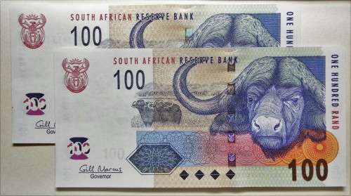 Gill Marcus R100 First Issue Uncirculated x 2 conservative notes