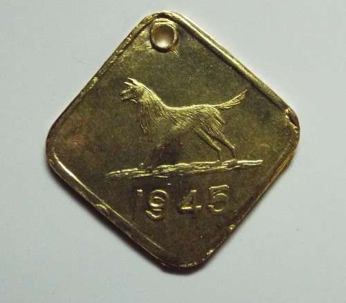 rare bellville military dog tag 1945    @R1 START